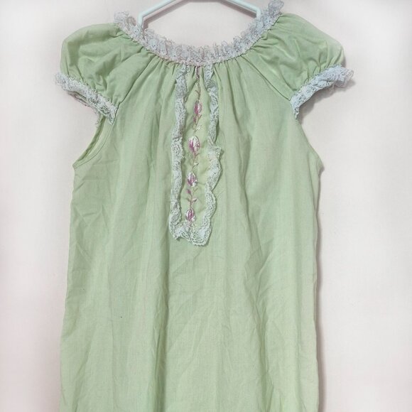 60s nightgown cotton green S - Picture 1 of 4